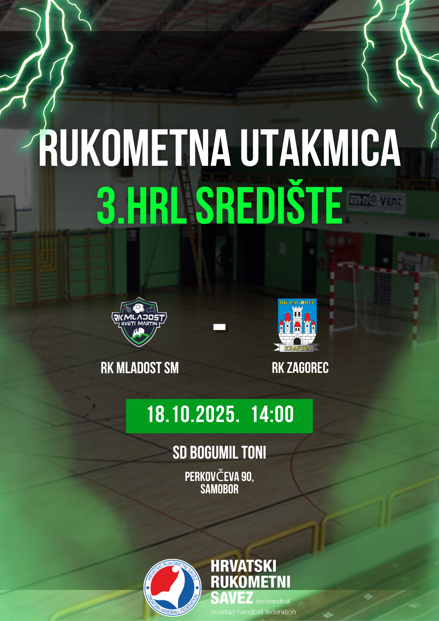 NAJAVA UTAKMICA 5.KOLA 3. HRL SREDIŠTE SKUPINA A i 2.KOLA 2.HRL U13